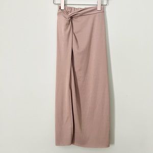 Midi Skirt with Twist Front Waist Design